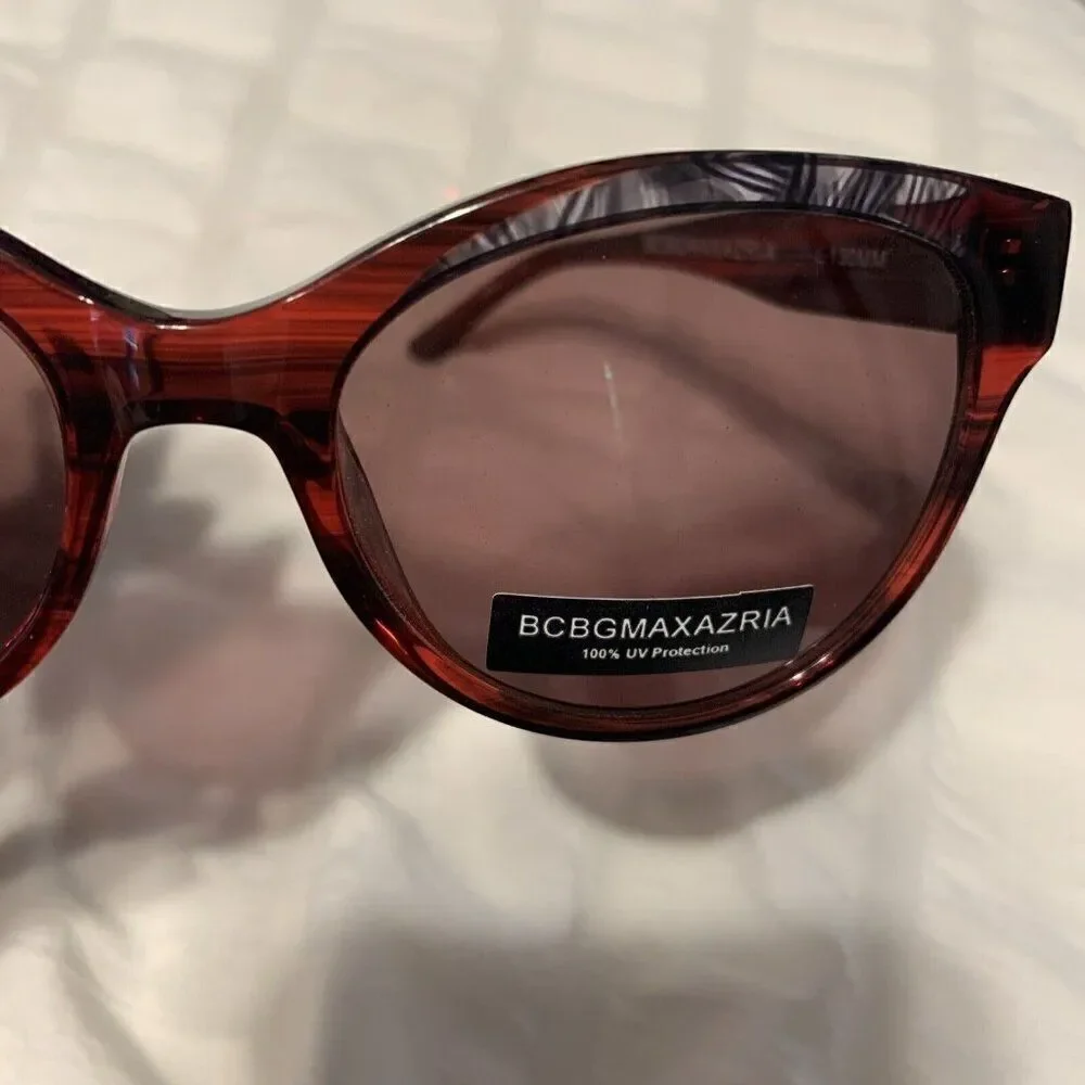 BCBGmaxazria New Embrace Wine Combo Red Round Sunglasses